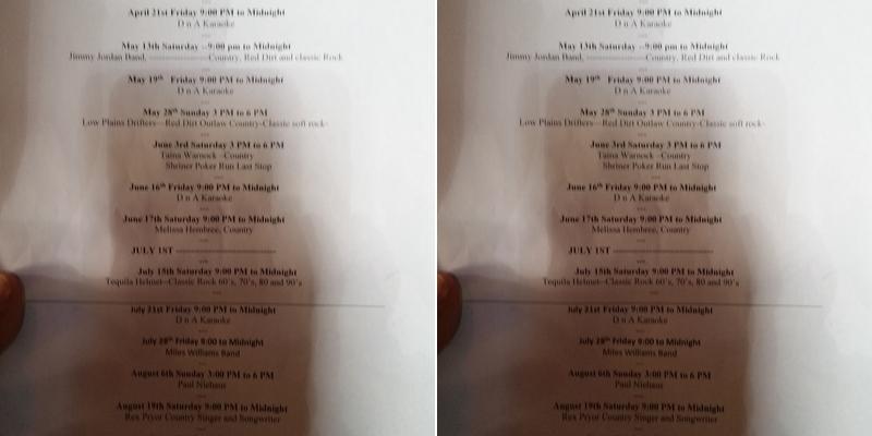 Rand-Shan's Bar Menu