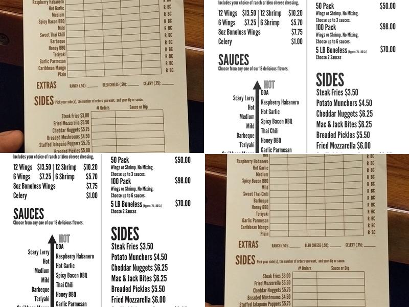 Legend Larry's Menu