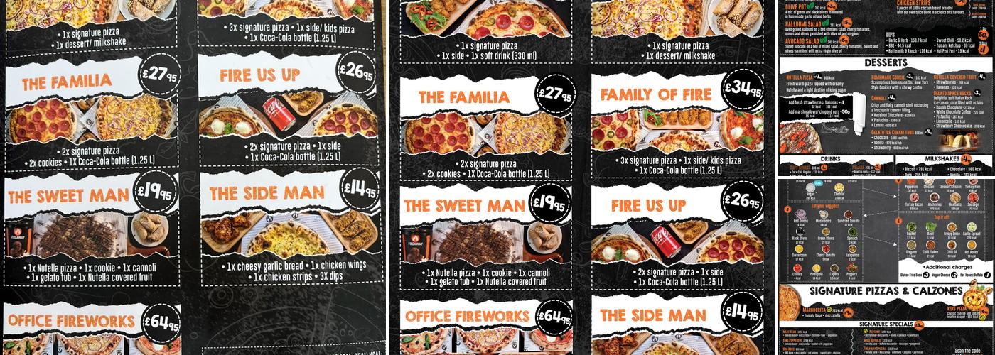 Fireaway Pizza Worcester Park Menu