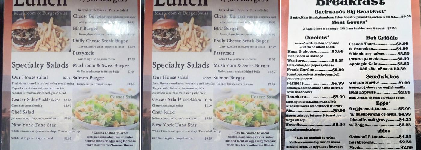 The Whistle Stop Café Menu