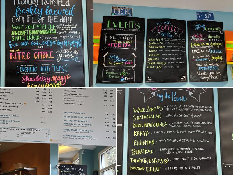 Wake Oasis Coffee Menu