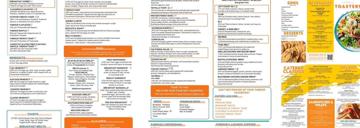 Famous Toastery Menu
