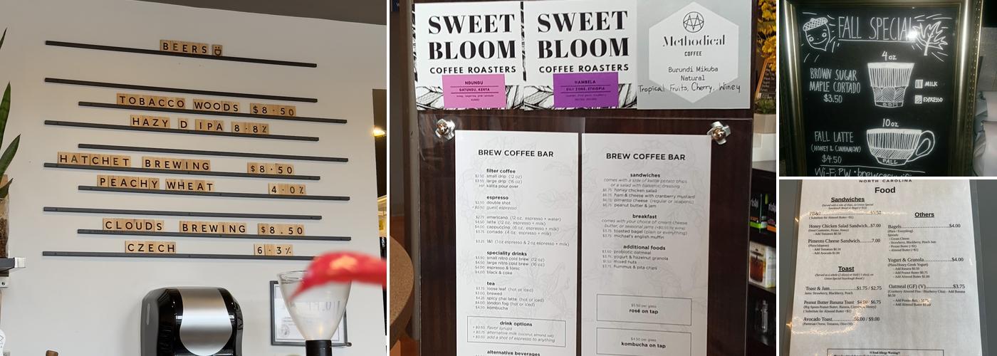 BREW Coffee Bar Menu