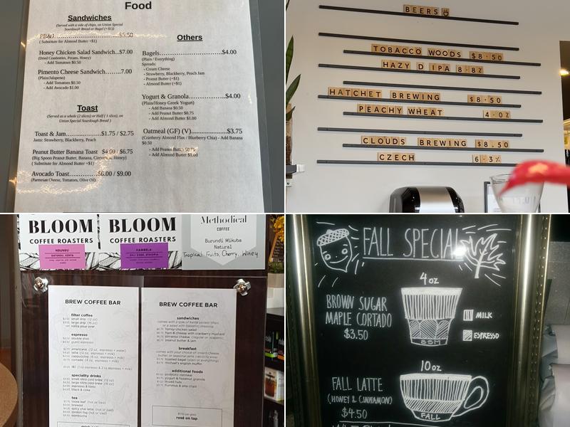 BREW Coffee Bar Menu