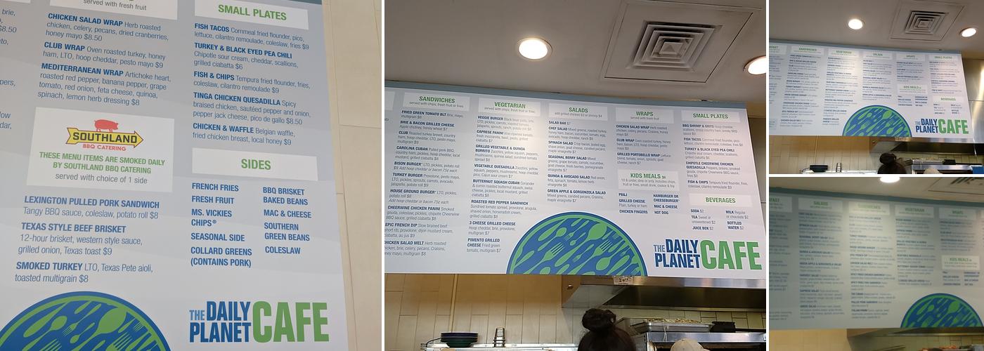 The Daily Planet Cafe Menu