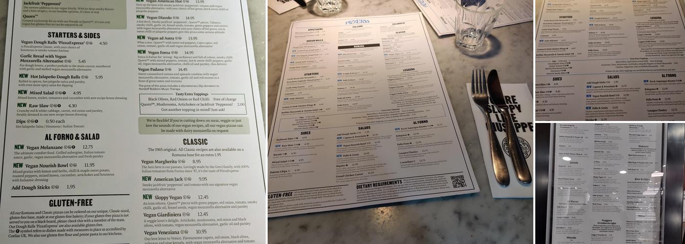 Pizza Express Menu