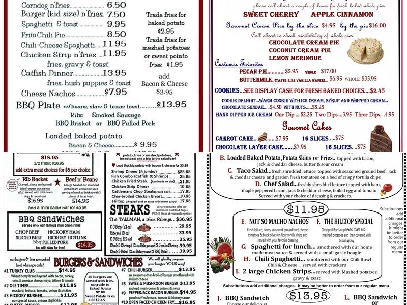 Stables Cafe Menu