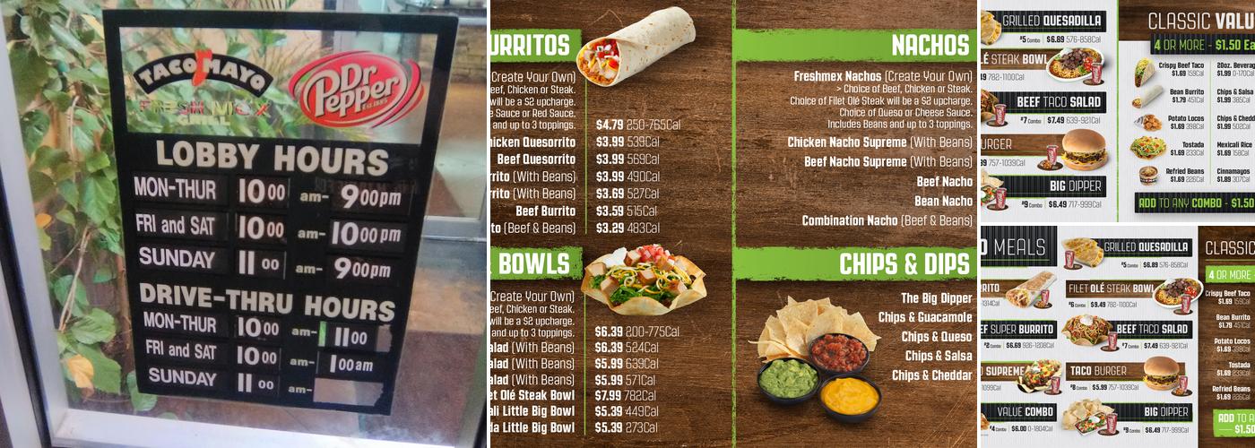 Taco Mayo Menu