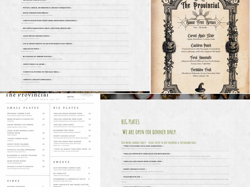 The Provincial Menu