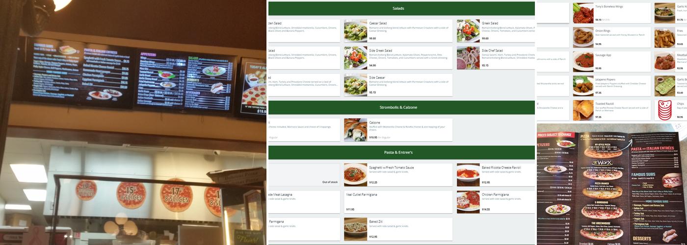 Tony's Pizza Hickory Menu