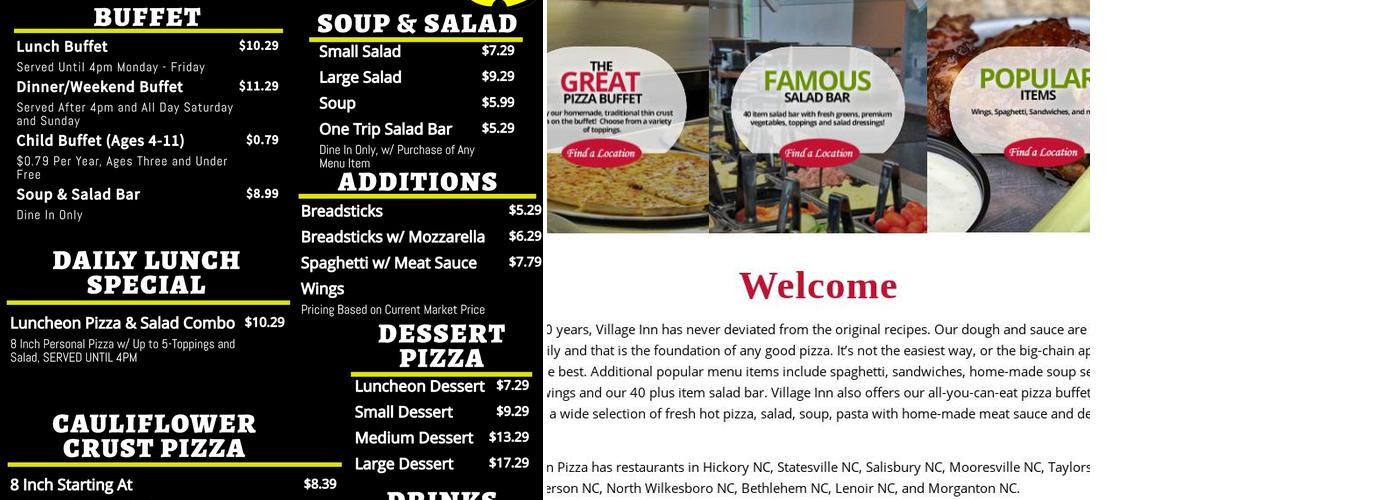 Village Inn Pizza Springs Rd Menu