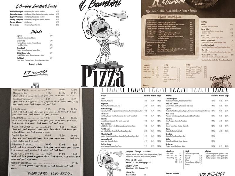 IL Bambini NY Style Pizza Menu