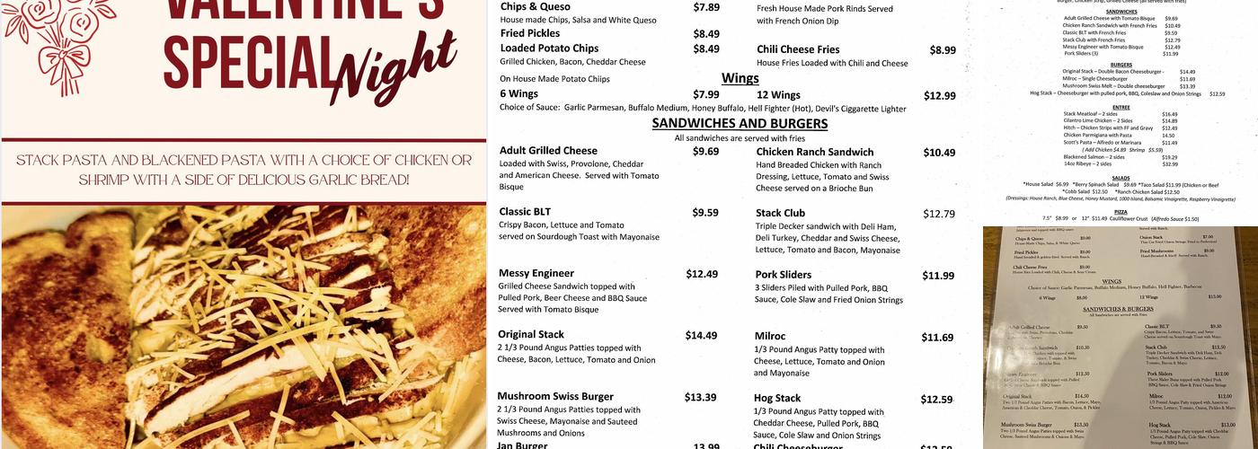 Stack Grill, LLC Menu