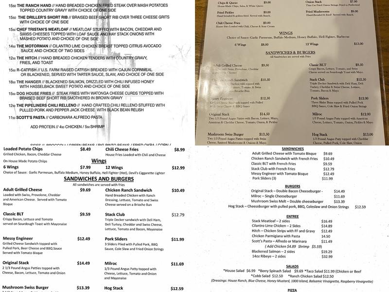Stack Grill, LLC Menu