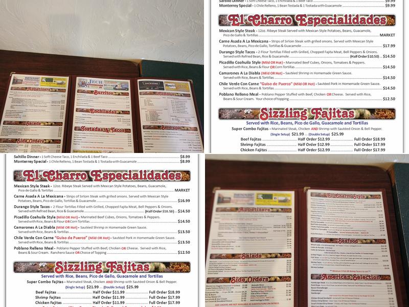 El Charro Menu