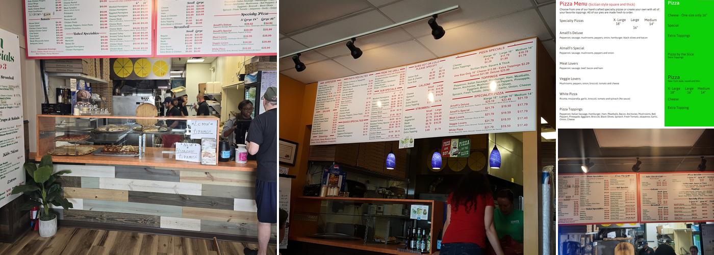 Amalfi's Pizza of Conover Menu