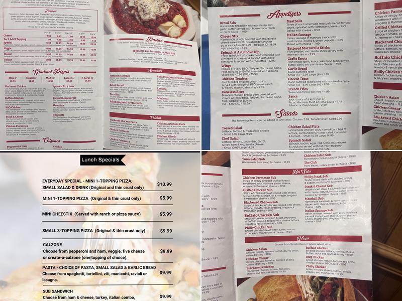 Geppeto's Pizza Menu