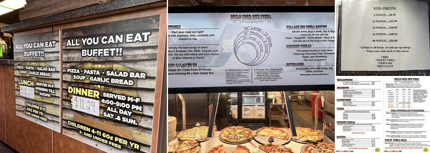 Village Inn Pizza Lenoir Menu