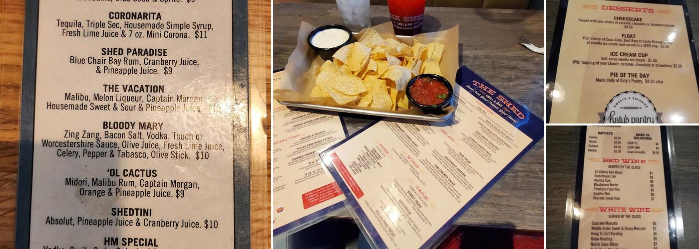 The Shed Grill & Bar Kingfisher Menu