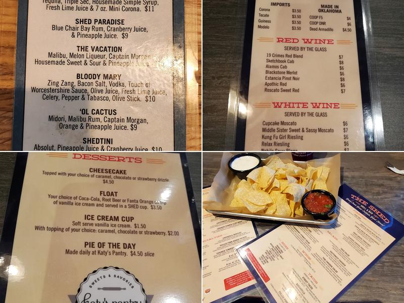 The Shed Grill & Bar Kingfisher Menu