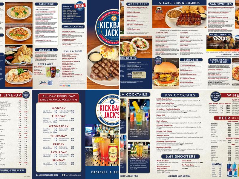 Kickback Jack's Menu