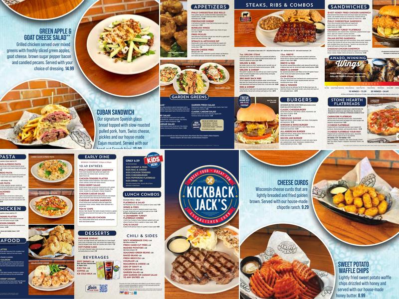 Kickback Jack's Menu