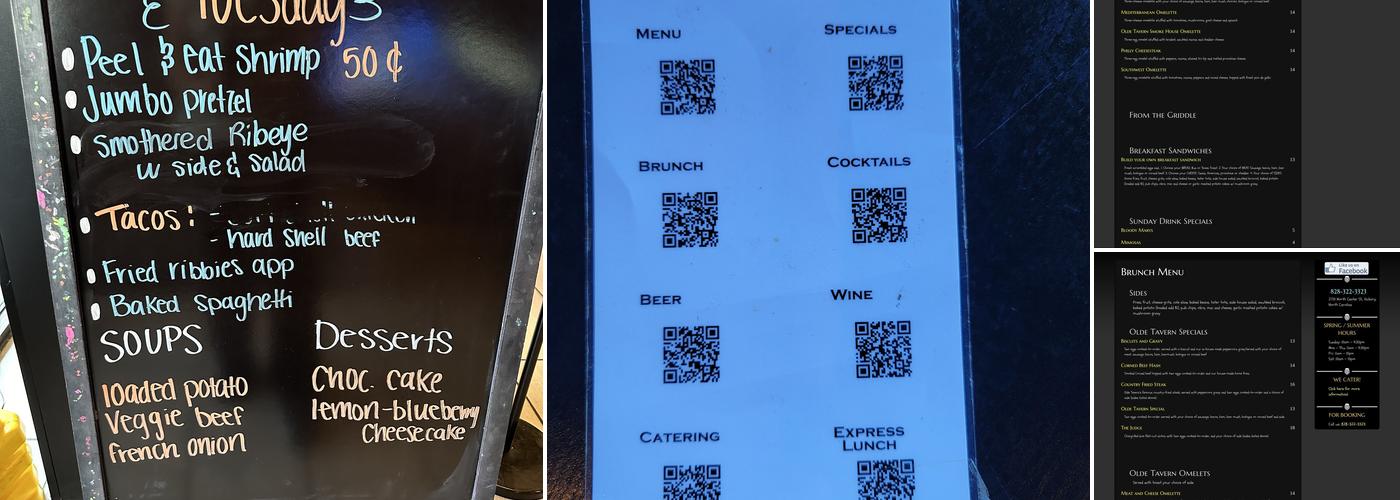 The Olde Tavern Menu