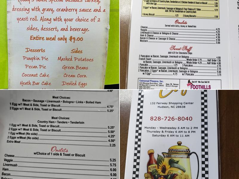 Donna's Cafe Menu