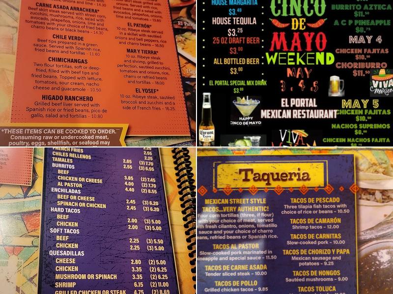 El Portal Mexican Grill Menu