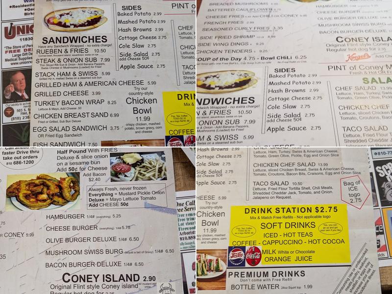Gillie's Coney Island Menu
