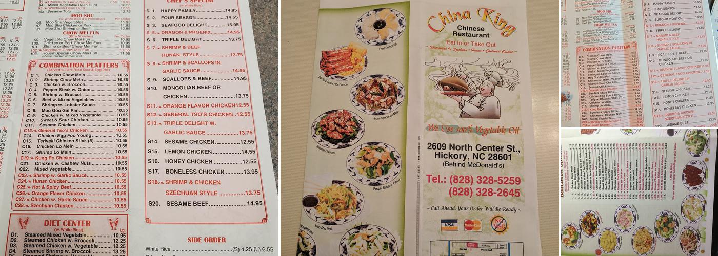 China King Menu