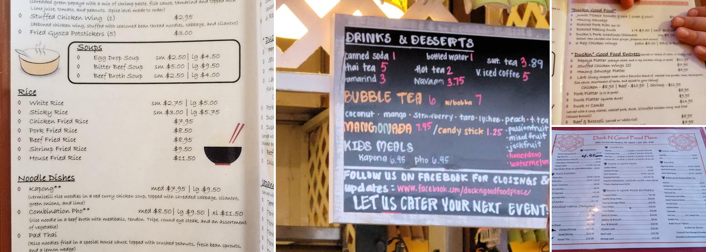 Duck N' Good Asian Cuisine Menu