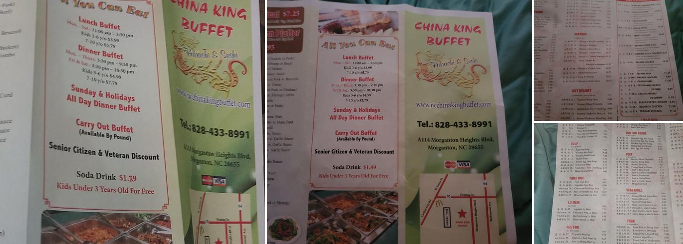 China King Buffet Menu