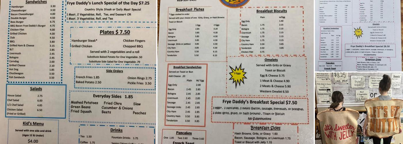 Frye Daddy'S Diner Menu