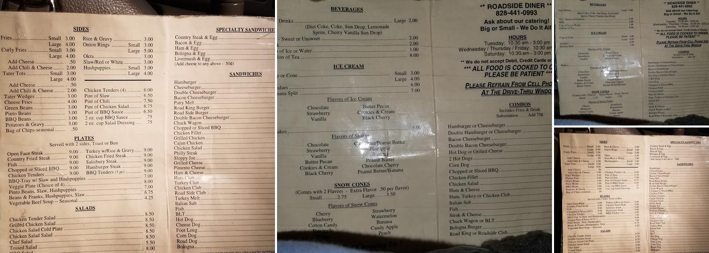 Roadside Grill Menu