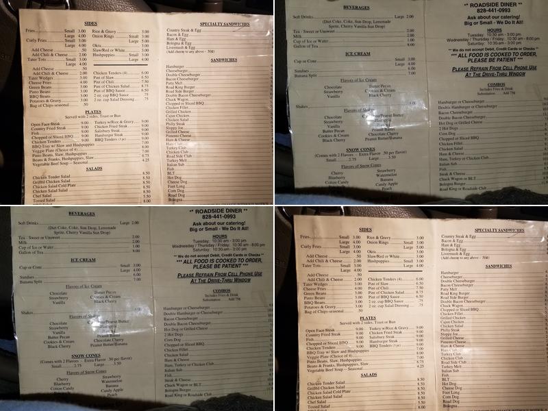 Roadside Grill Menu