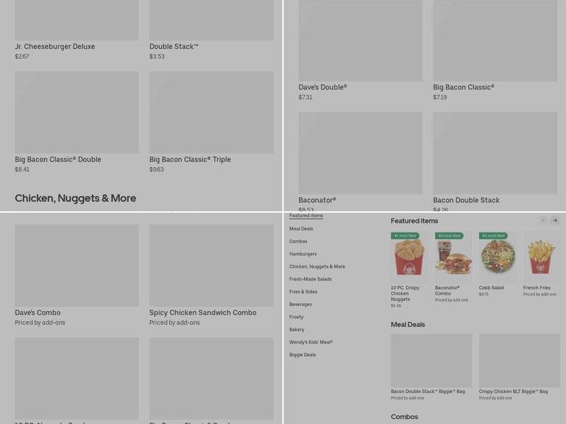 Wendy's Menu