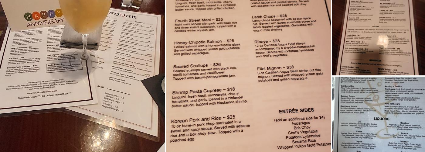 FOURK Menu