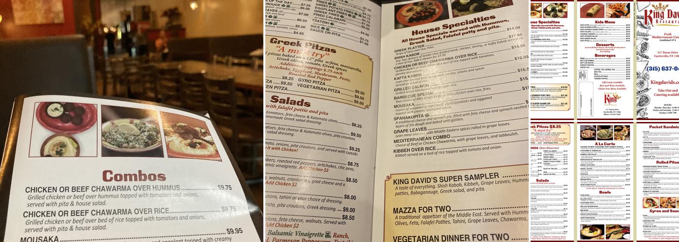 King David's Menu