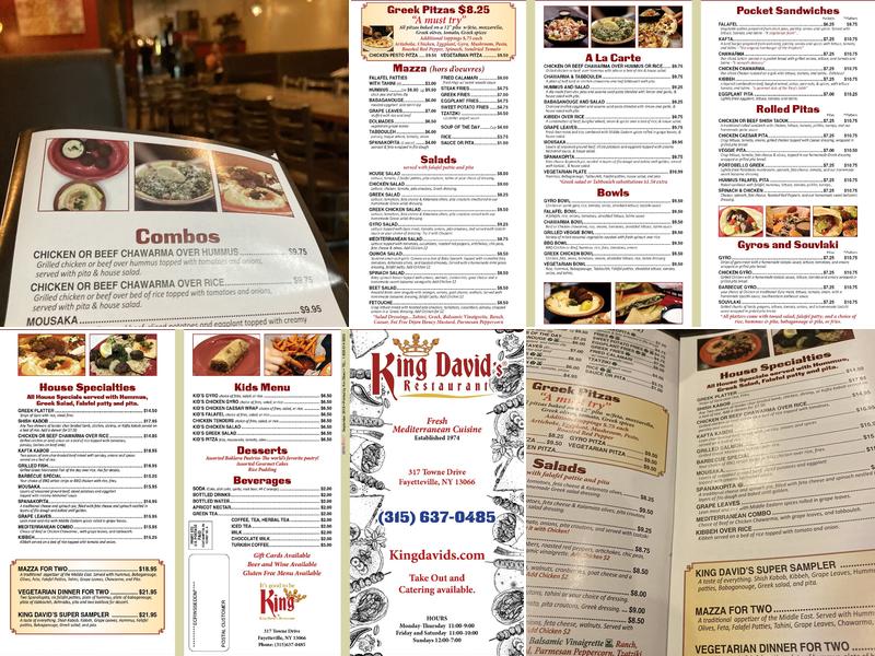 King David's Menu