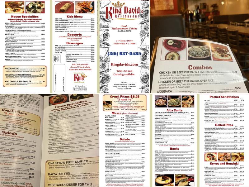 King David's Menu