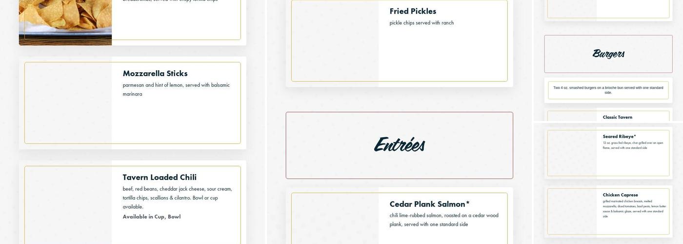 Hickory Tavern Menu