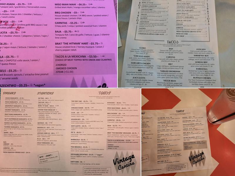 Vintage Cantina Menu