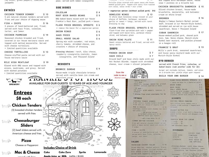 Frankenmuth Brewery Menu