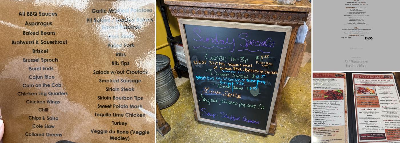 Slo' Bones BBQ Smokehaus Menu