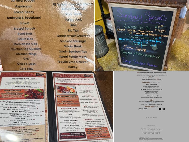 Slo' Bones BBQ Smokehaus Menu