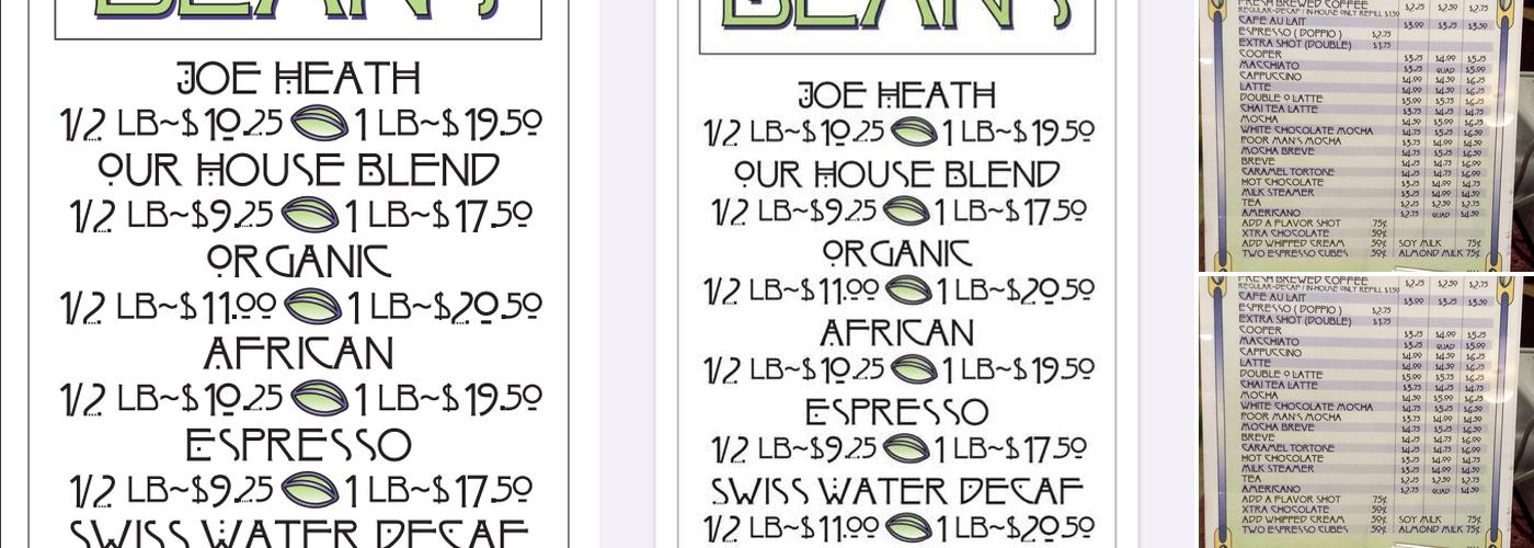 Freedom of Espresso Menu