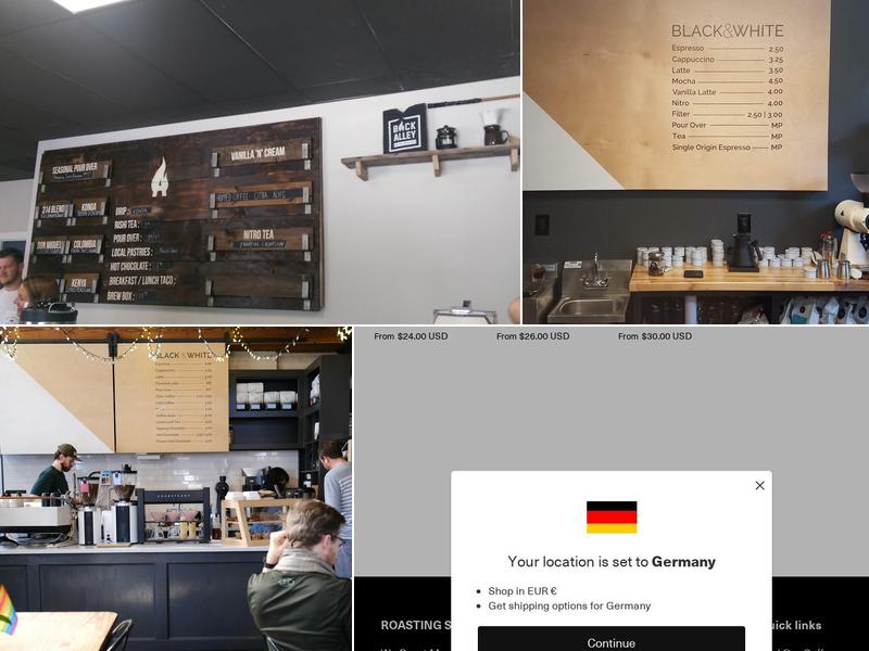 Black & White Coffee Wake Forest Menu