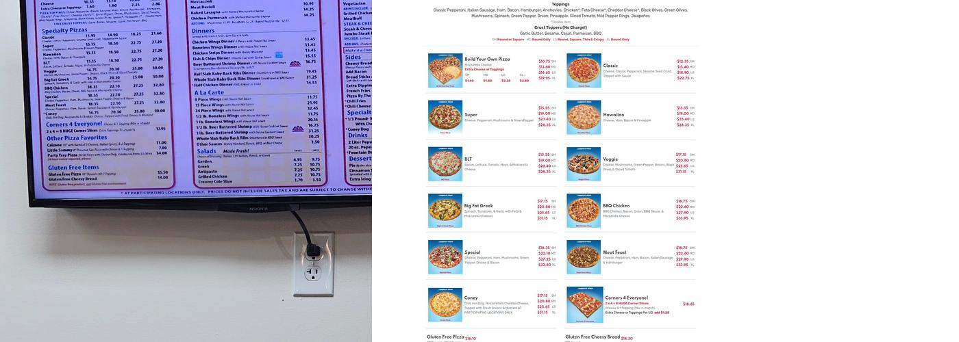 Sam's Sorrento Pizza Menu