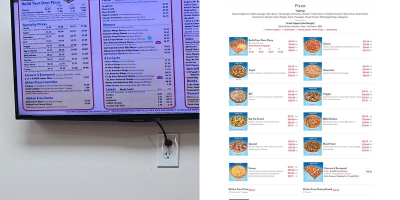 Sam's Sorrento Pizza Menu